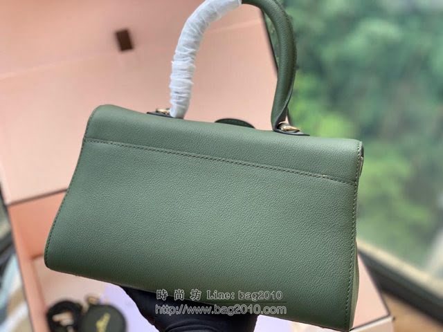DELVAUX女包 Brillant系列手袋 進口牛皮 德爾沃女手提包 女手腕包 DS0028 拼色綠 Delvaux女單肩包  fcs1366